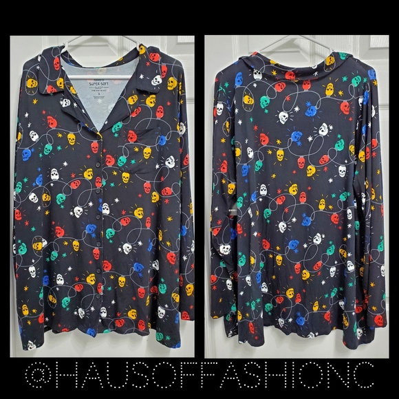 TORRID Skulls and Lights Pajama Sleep Set! NWT! - Picture 3 of 12